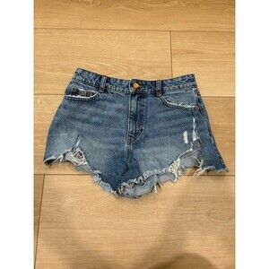 ZARA Women's High Rise Blue Denim Shorts Light Wash Size USA 2